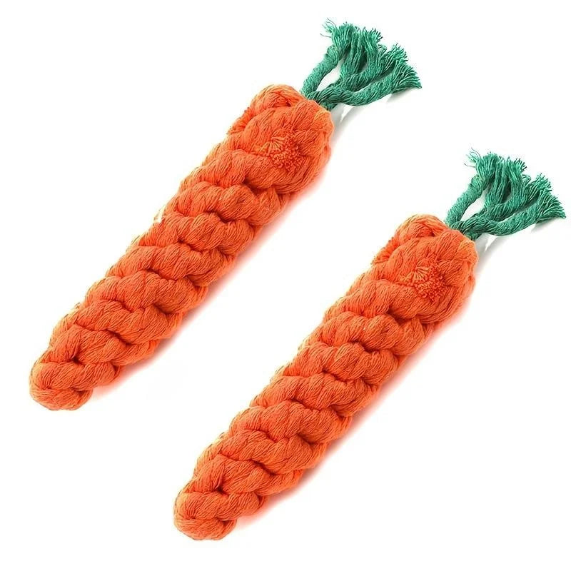 Durable Cotton Rope Dog Chew Toy | Carrot-Shaped Interactive Toy for Dogs & Cats | Safe & Non-Toxic