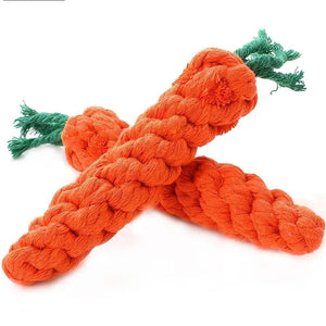 Durable Cotton Rope Dog Chew Toy | Carrot-Shaped Interactive Toy for Dogs & Cats | Safe & Non-Toxic