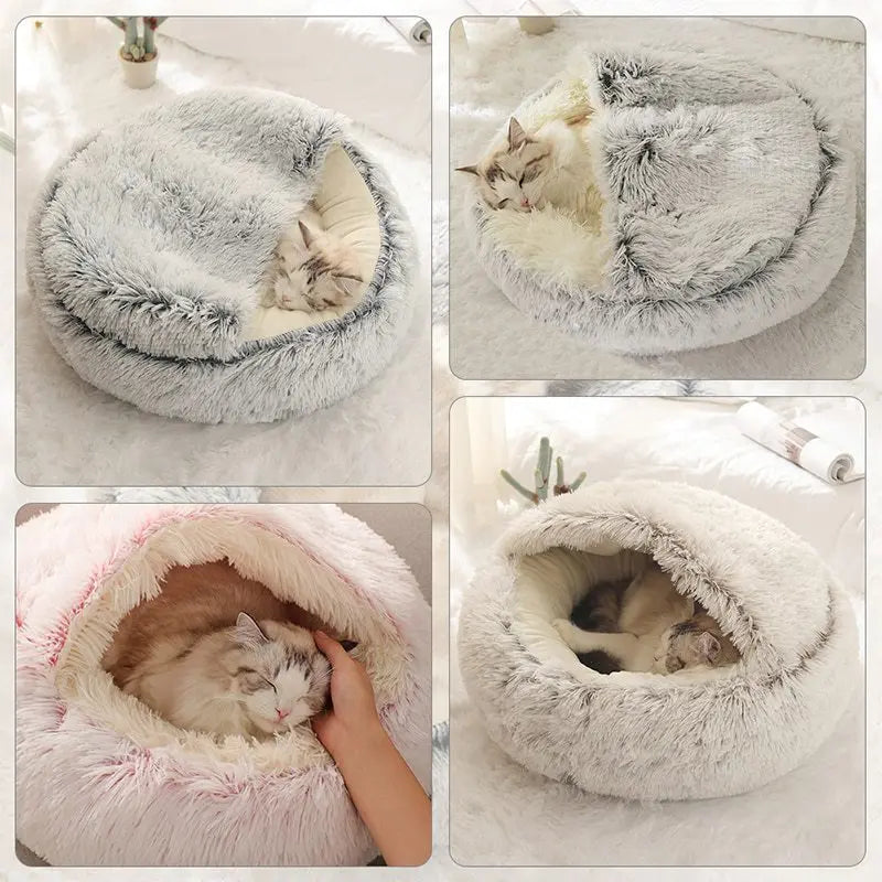 Cozy Cat Cave Bed | Soft Plush Covered Pet Nest for Small Cats & Dogs | Warm & Comfortable Sleeping Mat