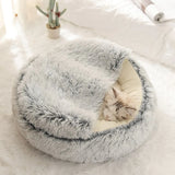 Ultra-Soft Plush Round Cat Bed | Warm & Cozy Nest for Small Pets | Anti-Slip & Machine Washable