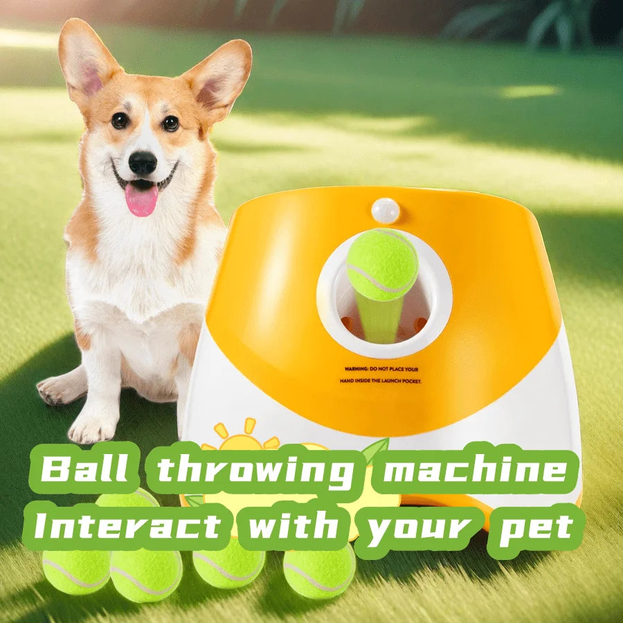 Automatic Dog Ball Launcher - Interactive Tennis Throw Machine | USB Rechargeable Pet Toy