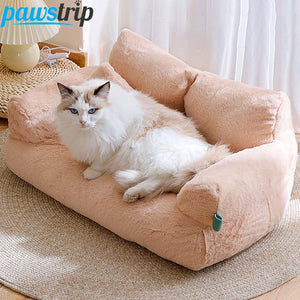 Luxury Plush Cat & Dog Sofa Bed – Ultra-Comfortable, Breathable & Warm Nest for Small & Medium Pets