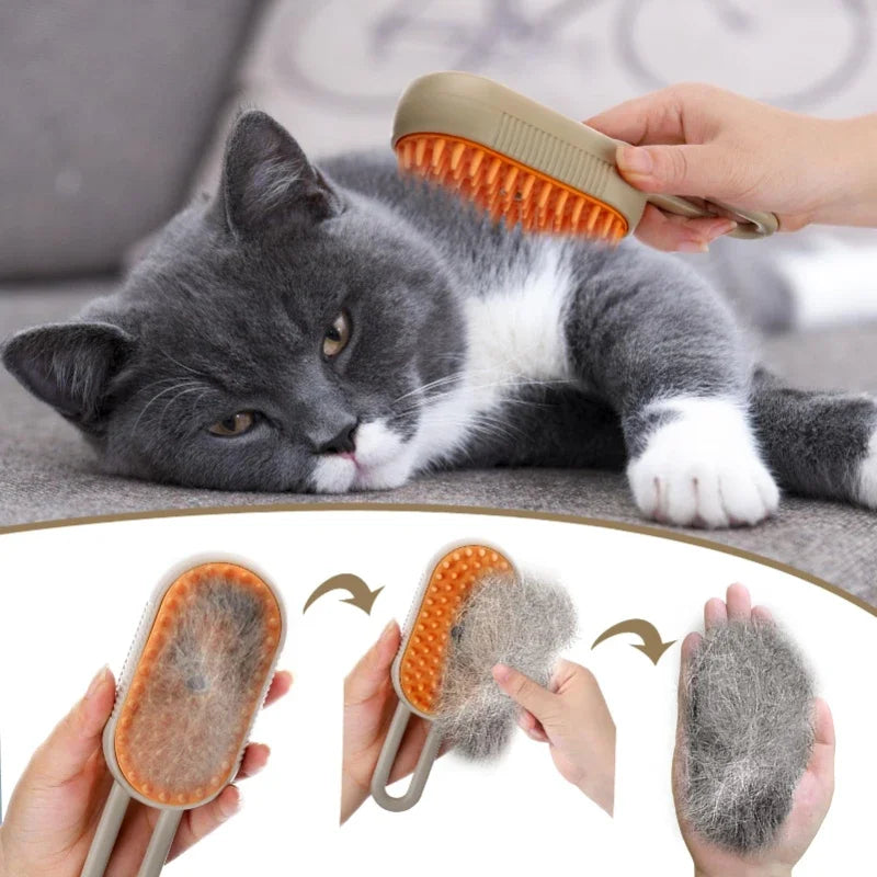 Electric Spray Pet Massage Comb | Anti-Static & Grooming Brush for Cats & Dogs | One-Touch Water Spray