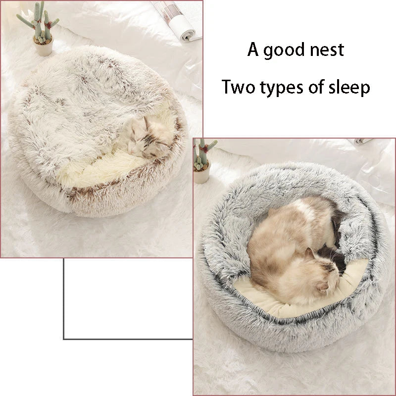 Cozy Cat Cave Bed | Soft Plush Covered Pet Nest for Small Cats & Dogs | Warm & Comfortable Sleeping Mat