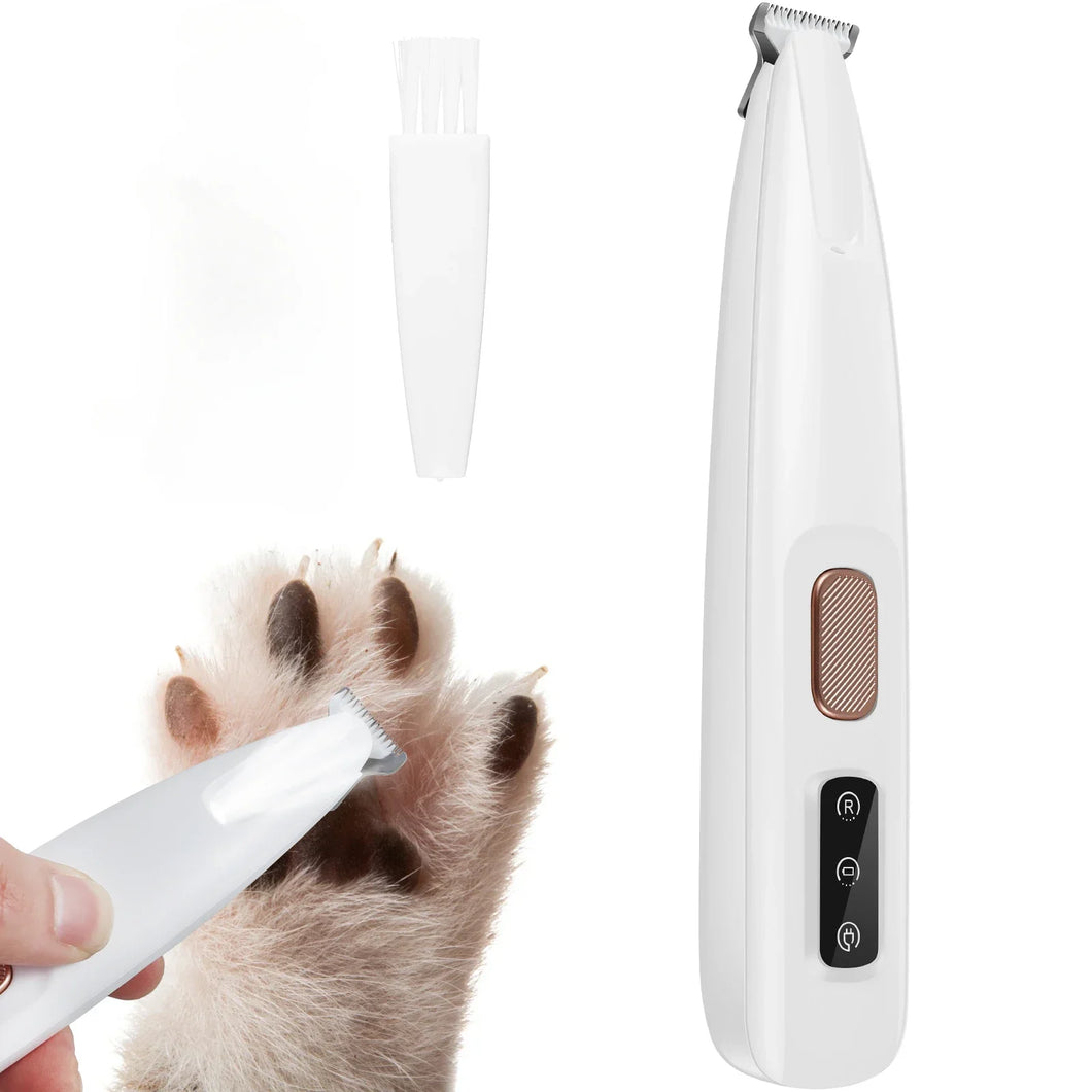 Waterproof Dog Paw Trimmer with LED Display | Silent & Rechargeable Pet Hair Clipper for Dogs & Cats | 18mm Blade for Precise Grooming