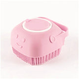 Pet Bath Brush - Soft Silicone Grooming Scrubber for Dogs & Cats | Shampoo Dispenser & Massage Comb