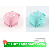 Pet Bath Brush - Soft Silicone Grooming Scrubber for Dogs & Cats | Shampoo Dispenser & Massage Comb