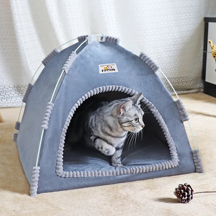 Foldable Pet Tent - Cozy, Breathable & Portable Cat & Dog House | All-Season Comfort Bed