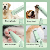 4-in-1 Professional Pet Grooming Kit – USB Rechargeable Dog & Cat Hair Clippers | Waterproof & Low-Noise