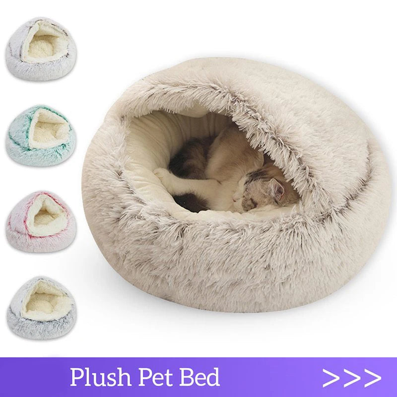 Cozy Cat Cave Bed | Soft Plush Covered Pet Nest for Small Cats & Dogs | Warm & Comfortable Sleeping Mat