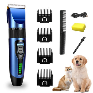 Professional Pet Hair Clipper – Rechargeable & Low-Noise Dog Hair Trimmer with LED Display | Cordless Grooming Clippers for Cats & Dogs