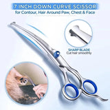 Professional Pet Grooming Scissors – Stainless Steel, Safety Round Head, Dog & Cat Hair Cutting Shears