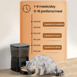 Automatic Smart Pet Feeder | Programmable Dry Food Dispenser for Cats & Dogs | LCD Display & Portion Control