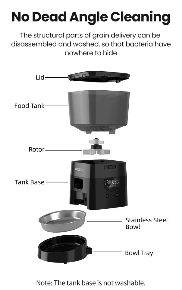 Automatic Smart Pet Feeder | Programmable Dry Food Dispenser for Cats & Dogs | LCD Display & Portion Control