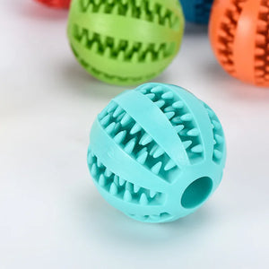 Durable Rubber Dog Chew Toy – Dental Cleaning Treat Ball for Interactive Play