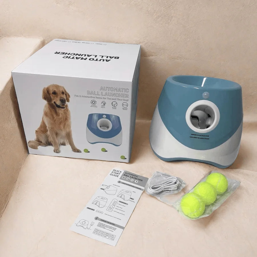 Automatic Dog Ball Launcher - Interactive Tennis Throw Machine | USB Rechargeable Pet Toy