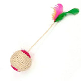 Interactive Sisal Cat Toy | Scratching Ball with Feathers for Kittens & Cats | Training & Playtime Fun