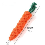 Durable Cotton Rope Dog Chew Toy | Carrot-Shaped Interactive Toy for Dogs & Cats | Safe & Non-Toxic