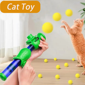 Interactive Cat Ball Launcher Toy | Fun Shooting Game for Kittens & Puppies | EVA Soft Balls