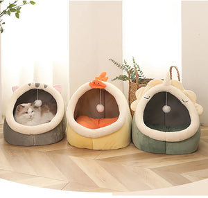 Cozy Foldable Cat Bed - Deep Sleep Cave for Cats & Small Dogs | Breathable, Removable & Washable Design