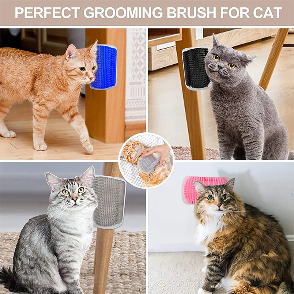 Cat Scratcher Massager & Grooming Brush | Hair Removal & Relaxation for Cats | Pet Care & Accessories