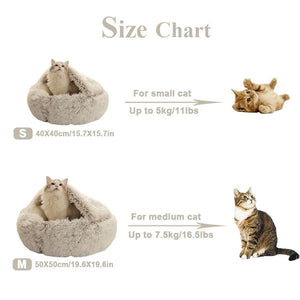 Ultra-Soft Plush Round Cat Bed | Warm & Cozy Nest for Small Pets | Anti-Slip & Machine Washable