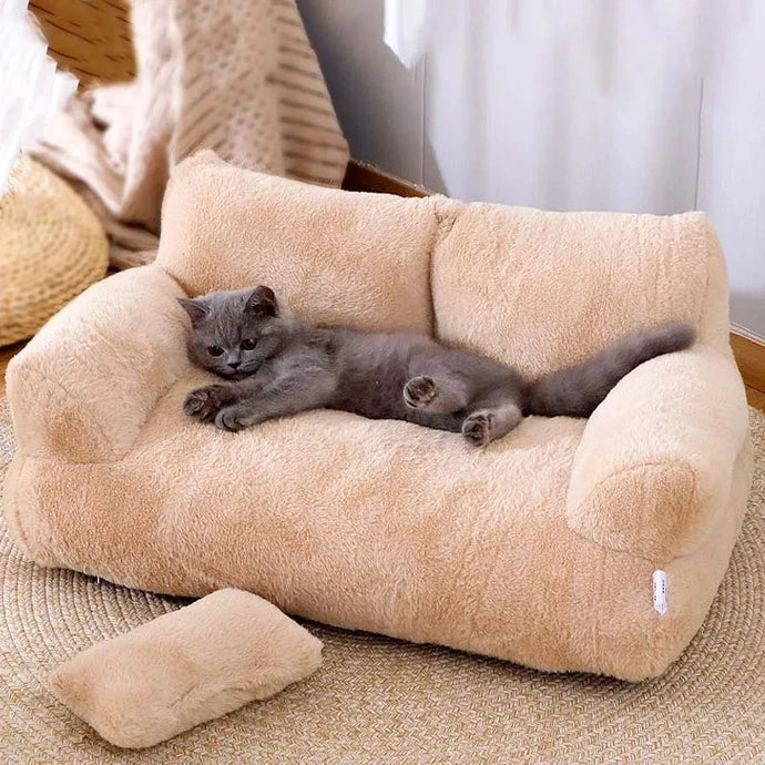 Luxury Plush Cat & Dog Sofa Bed – Ultra-Comfortable, Breathable & Warm Nest for Small & Medium Pets