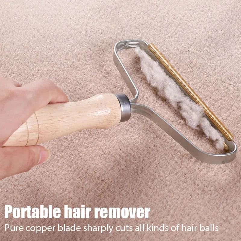 Portable Pet Hair Remover | Manual Lint Scraper & Sticky Brush for Cat & Dog Hair Removal