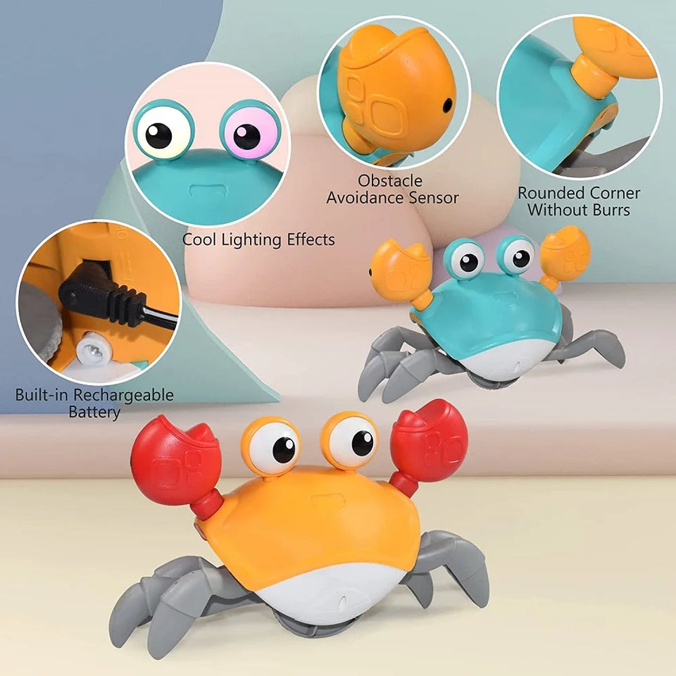 Dancing Crab Toy for Babies - Interactive Crawling Escape Crab | Battery Operated & Sound Activated | Perfect Baby Gift