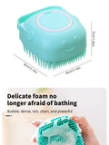 Silicone Pet Bathing Brush – Soft Massager with Built-in Shampoo Dispenser