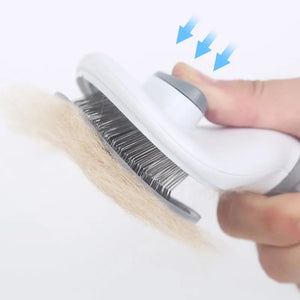 Self-Cleaning Pet Hair Brush | Stainless Steel Grooming Comb for Cats & Dogs | Long Hair Shedding Tool