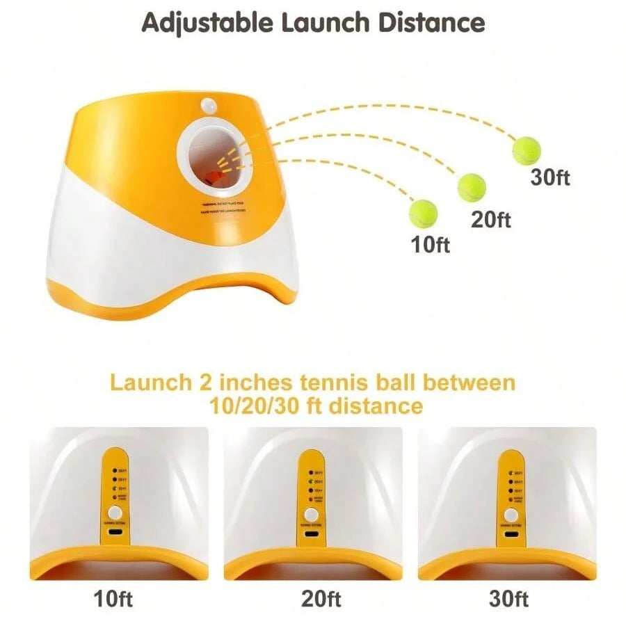 Automatic Dog Ball Launcher - Interactive Tennis Throw Machine | USB Rechargeable Pet Toy