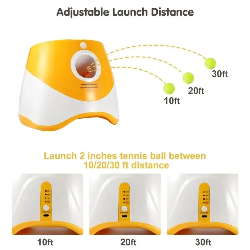 Automatic Dog Ball Launcher - Interactive Tennis Throw Machine | USB Rechargeable Pet Toy