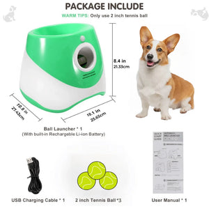 Automatic Dog Ball Launcher - Interactive Tennis Throw Machine | USB Rechargeable Pet Toy