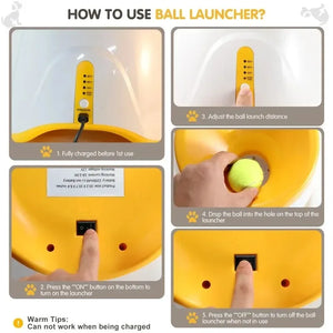 Automatic Dog Ball Launcher - Interactive Tennis Throw Machine | USB Rechargeable Pet Toy