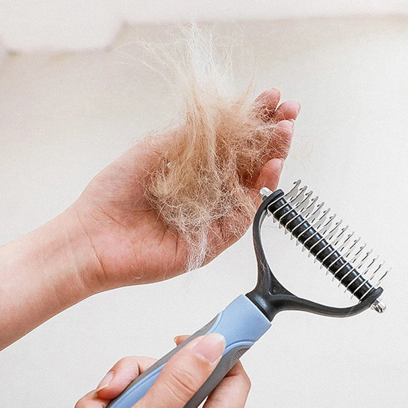 Professional Deshedding & Dematting Pet Brush – Removes Knots & Loose Fur for Dogs & Cats