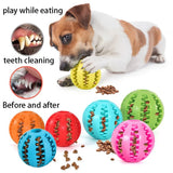 Durable Rubber Dog Chew Toy – Dental Cleaning Treat Ball for Interactive Play