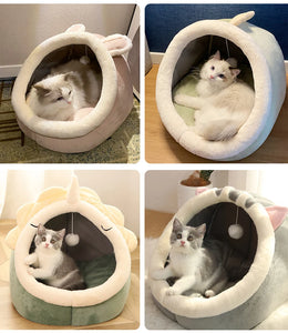 Cozy Foldable Cat Bed - Deep Sleep Cave for Cats & Small Dogs | Breathable, Removable & Washable Design