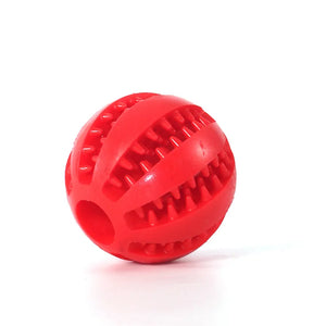 Durable Rubber Dog Chew Toy – Dental Cleaning Treat Ball for Interactive Play