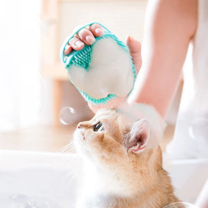 Silicone Pet Bathing Brush – Soft Massager with Built-in Shampoo Dispenser