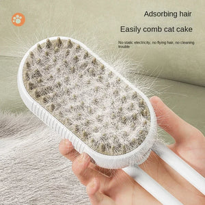 3-in-1 Electric Dog Brush with Steam Spray – Pet Grooming Massage & Detangling Brush