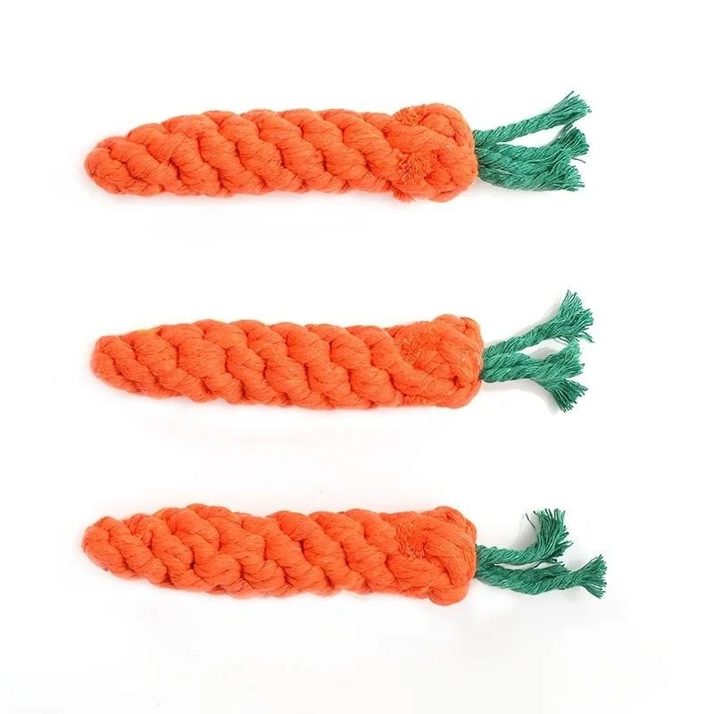 Durable Cotton Rope Dog Chew Toy | Carrot-Shaped Interactive Toy for Dogs & Cats | Safe & Non-Toxic