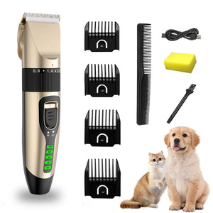 Professional Pet Hair Clipper – Rechargeable & Low-Noise Dog Hair Trimmer with LED Display | Cordless Grooming Clippers for Cats & Dogs