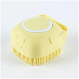 Pet Bath Brush - Soft Silicone Grooming Scrubber for Dogs & Cats | Shampoo Dispenser & Massage Comb