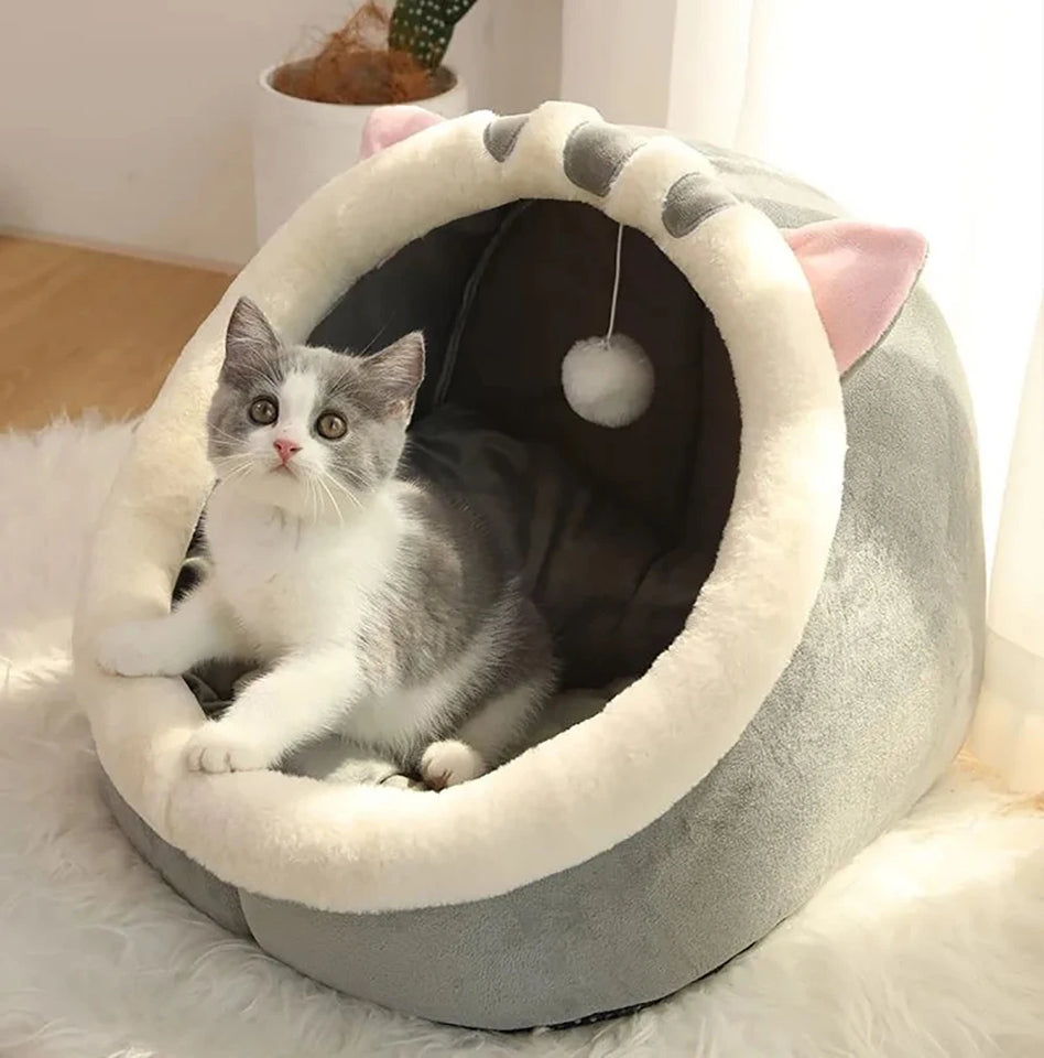 Cozy Foldable Cat Bed - Deep Sleep Cave for Cats & Small Dogs | Breathable, Removable & Washable Design