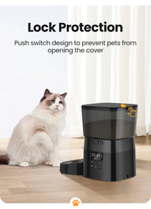 Automatic Smart Pet Feeder | Programmable Dry Food Dispenser for Cats & Dogs | LCD Display & Portion Control