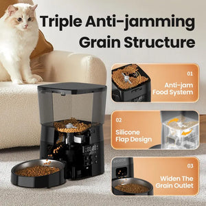 Automatic Smart Pet Feeder | Programmable Dry Food Dispenser for Cats & Dogs | LCD Display & Portion Control