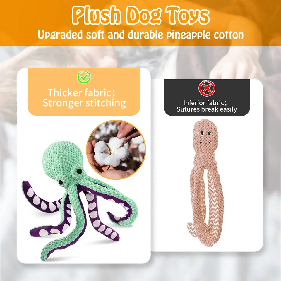 Pet Plush Toy Cat Dog Voice Octopus Shell Puzzle Toy Bite Resistant Interactive Pet Dog Teeth Cleaning Chew Toy Pet Supplies