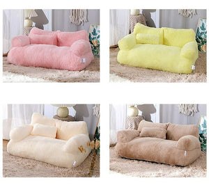 Luxury Plush Cat & Dog Sofa Bed – Ultra-Comfortable, Breathable & Warm Nest for Small & Medium Pets