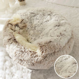 Ultra-Soft Plush Round Cat Bed | Warm & Cozy Nest for Small Pets | Anti-Slip & Machine Washable